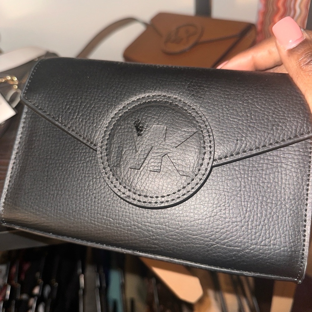 Michael Kors Black Pebbled Leather Wristlet